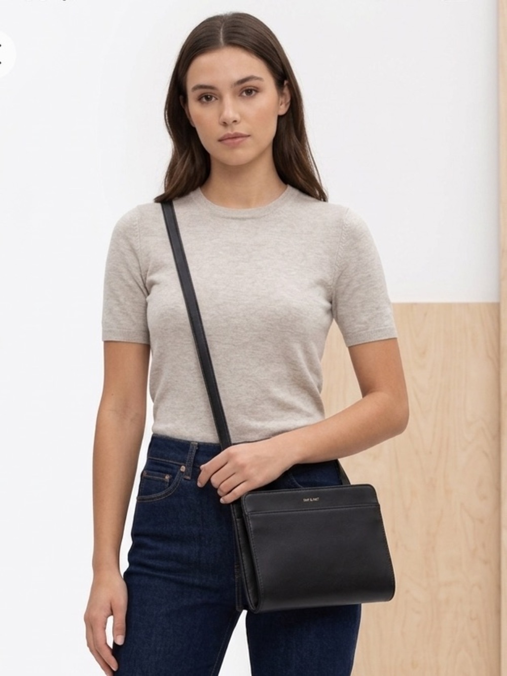 MAT & Nat Black Vegan Leather Crossbody Bag
